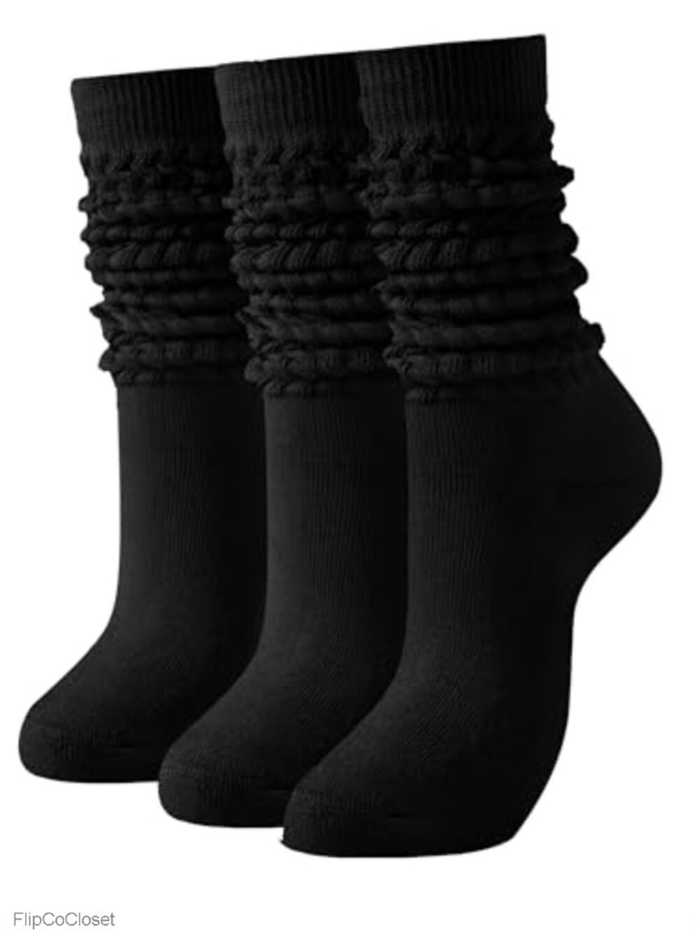 Women's Slouch Socks Cotton Blend Knee-High Mid-Calf Ankle 3 Pairs